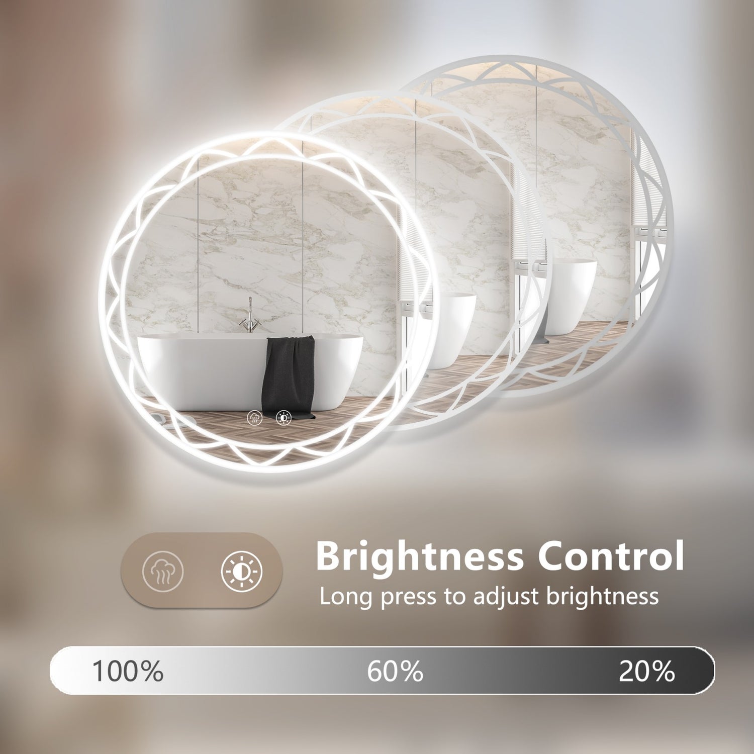 LED Bathroom Mirror with Anti-Fog