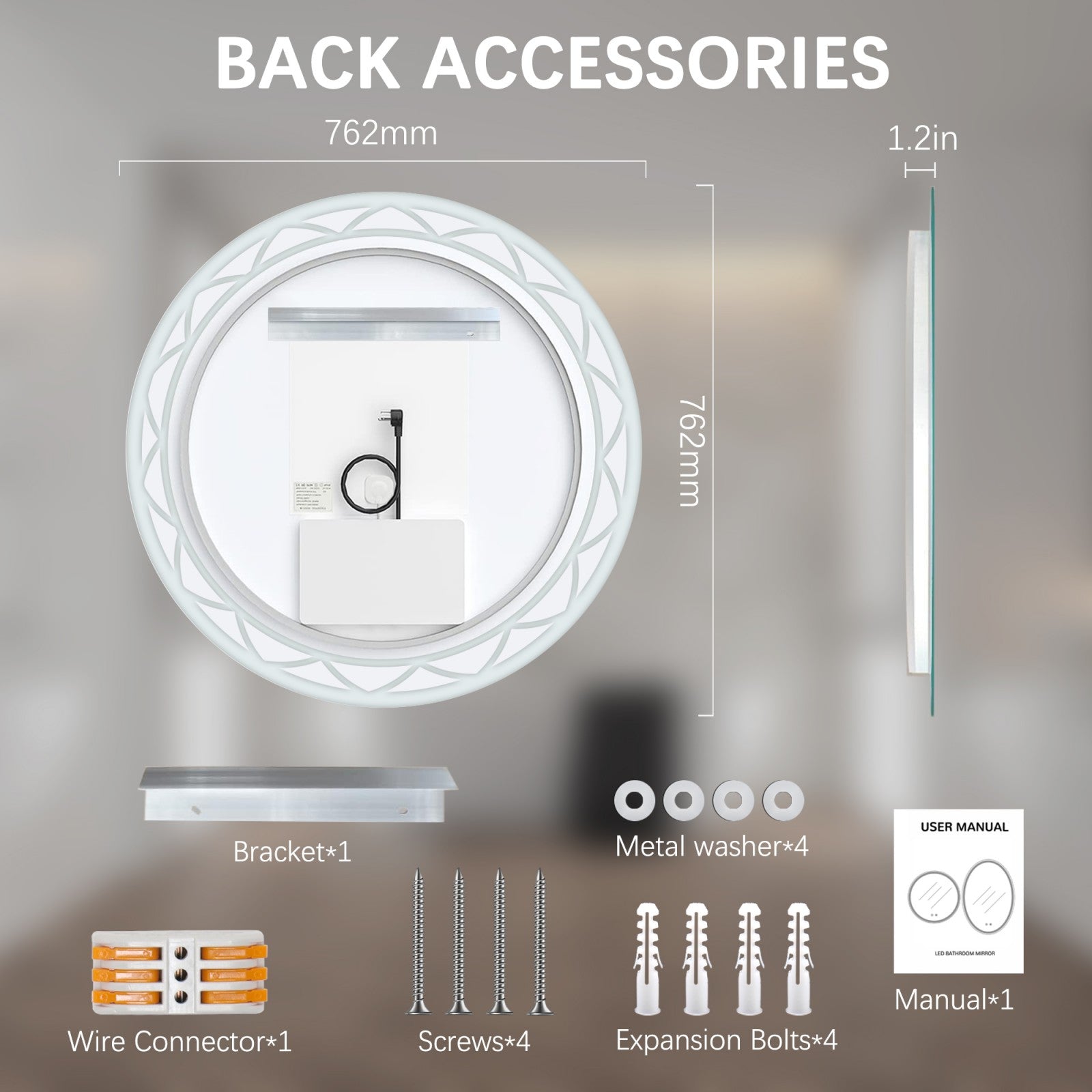 LED Mirror with Anti-Fog and Brightness