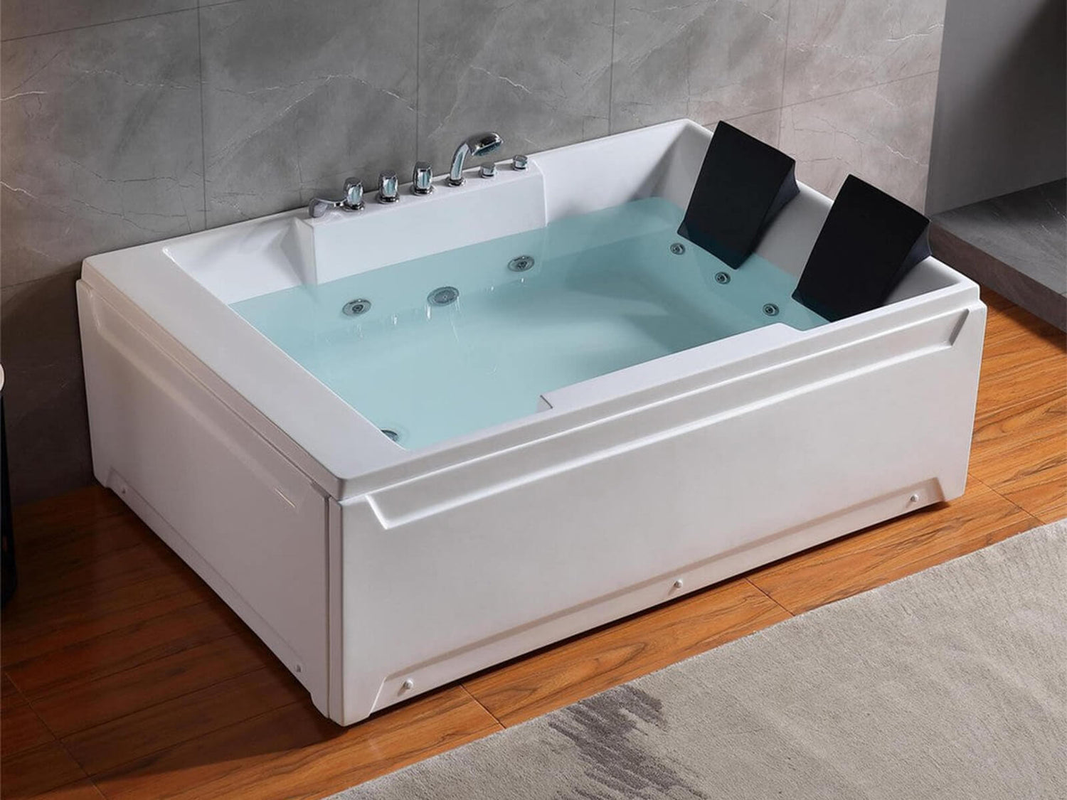 Large whirlpool bathtub for two