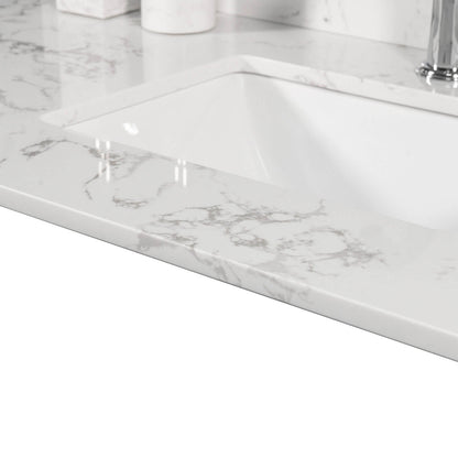 Luxurious 43 inch x 22 inch Carrara marble bathroom vanity top