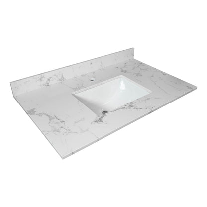 Luxury 31x22 undermount sink with elegant Carrara marble countertop