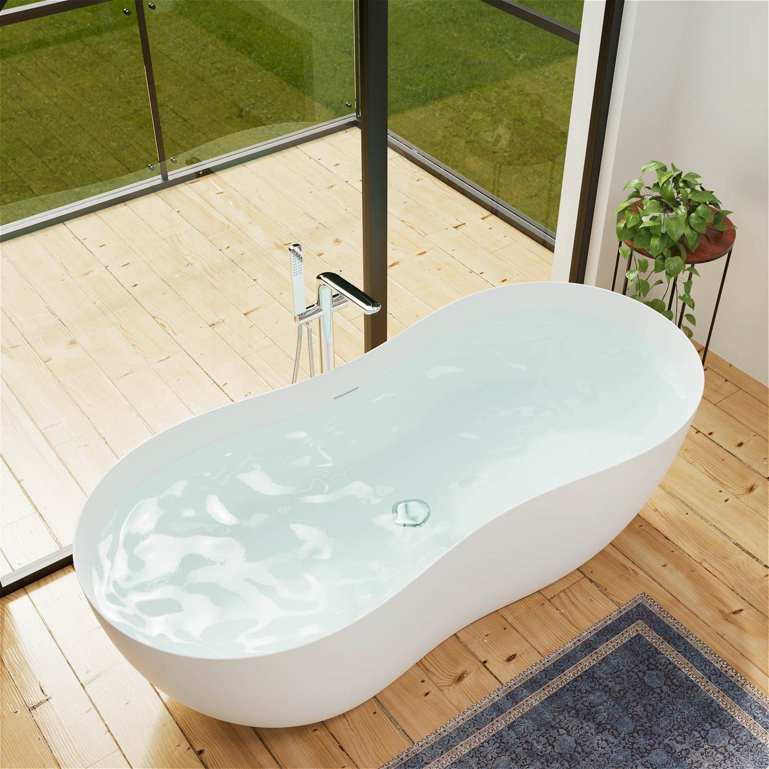 Luxury solid surface bathtub with modern design