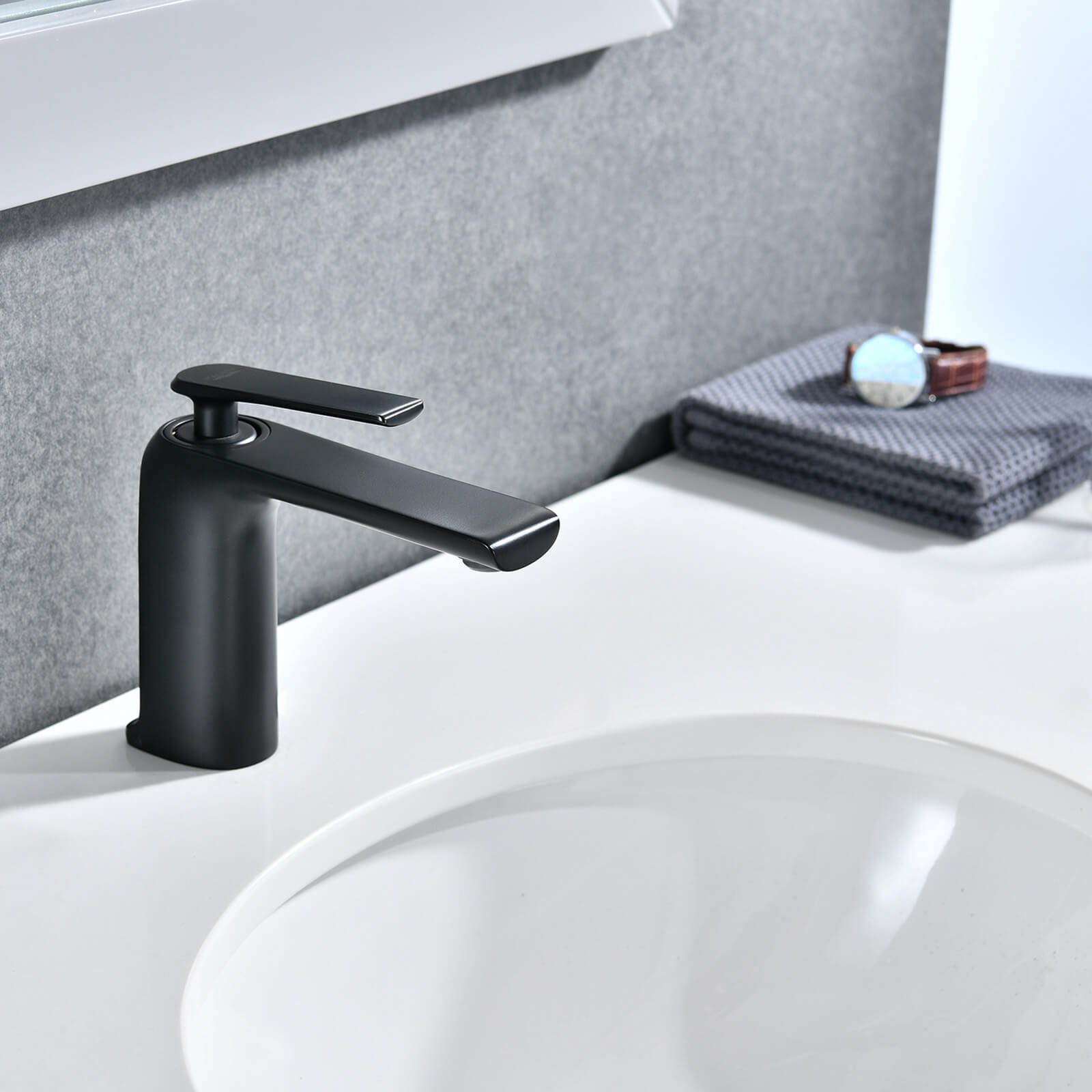 Matte Black Single Hole Bathroom Sink Faucet