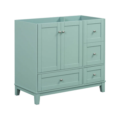 Mint green bathroom vanity with integrated USB charging no sink included