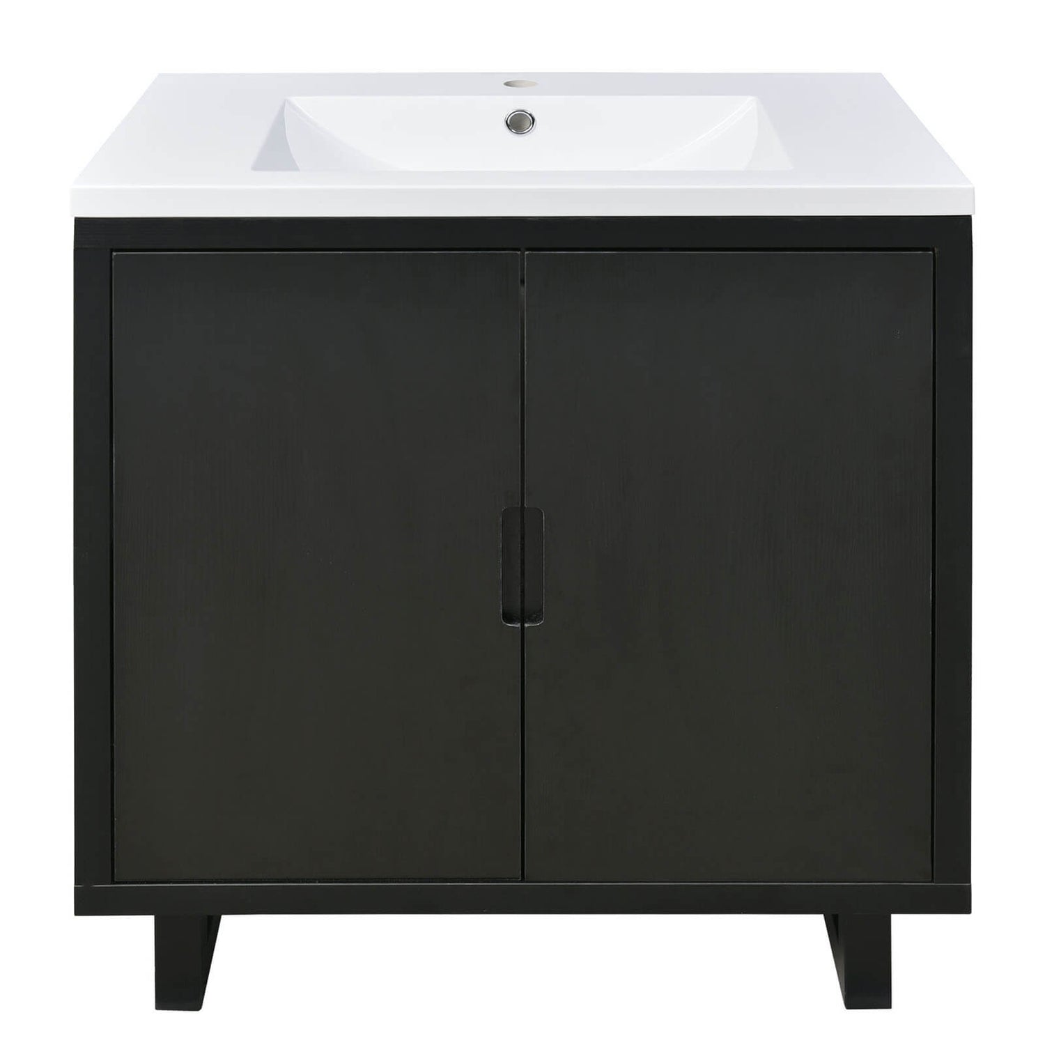 Modern Black Bathroom Vanity with spacious cabinet storage