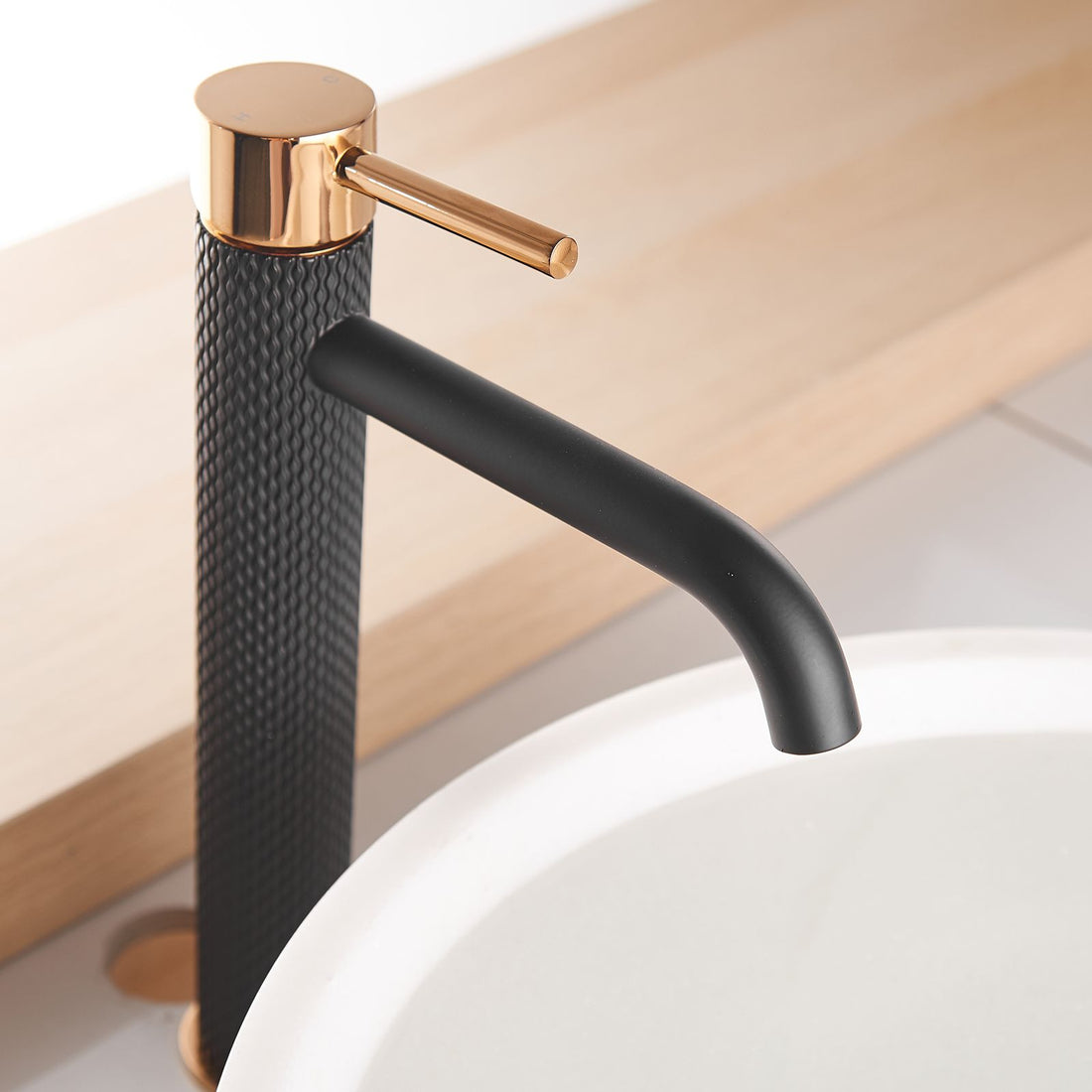 Modern Black and Gold Single Handle Bathroom Faucet Stylish Single Hole Vanity Basin Tap