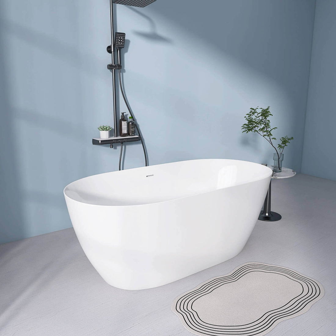 Modern Design 55 inch Adjustable Feet Acrylic Freestanding Soaking Tub