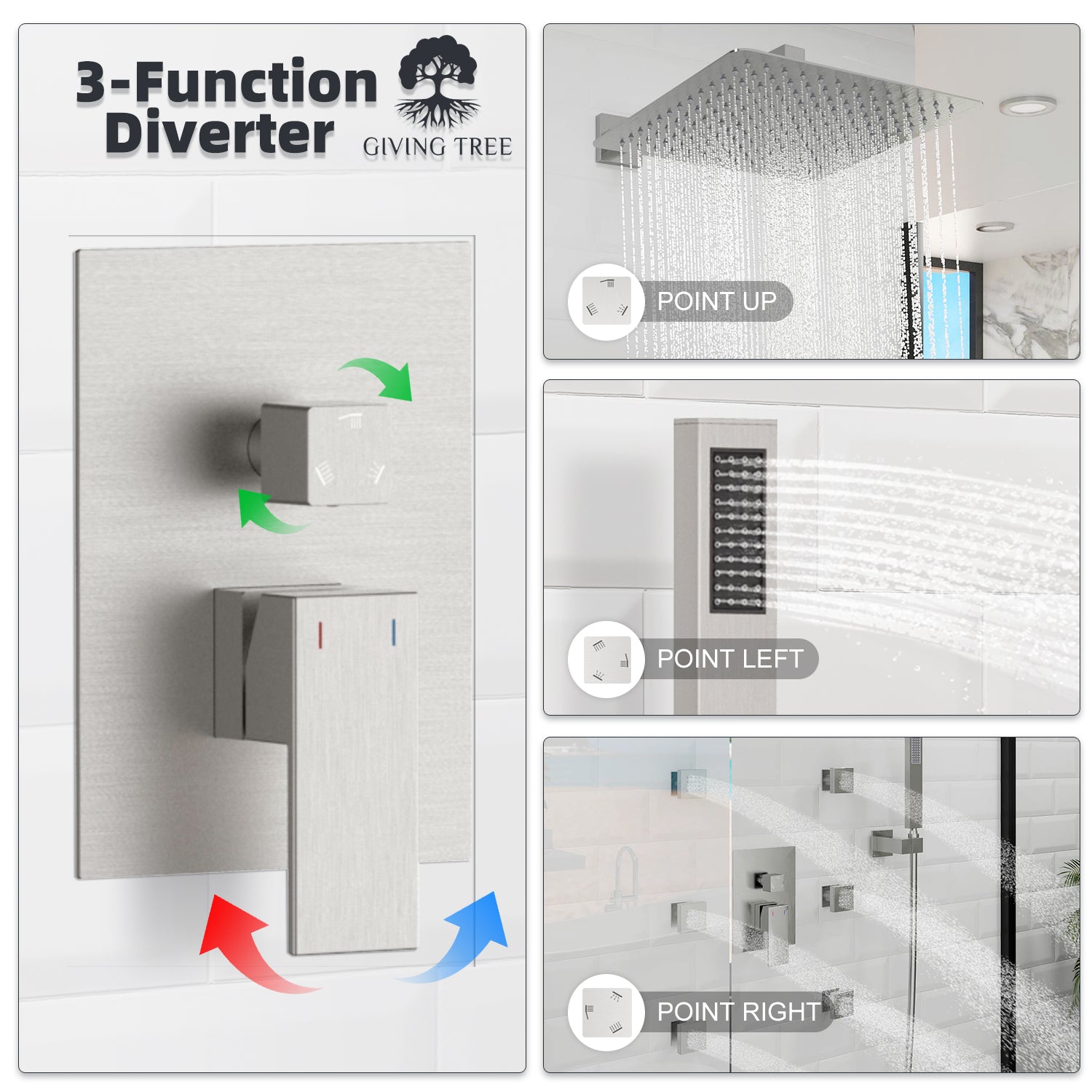 Modern bathroom shower system with sleek design