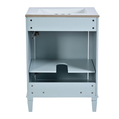 Modern compact bathroom vanity with adjustable shelving for extra storage