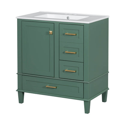 Nature-inspired dark green bathroom vanity with top for relaxation