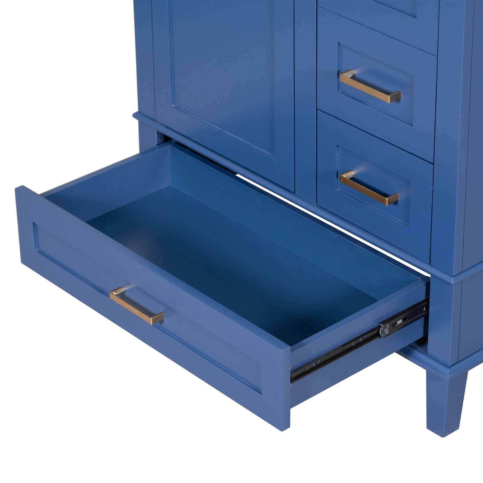 Navy blue solid wood vanity for modern bathrooms