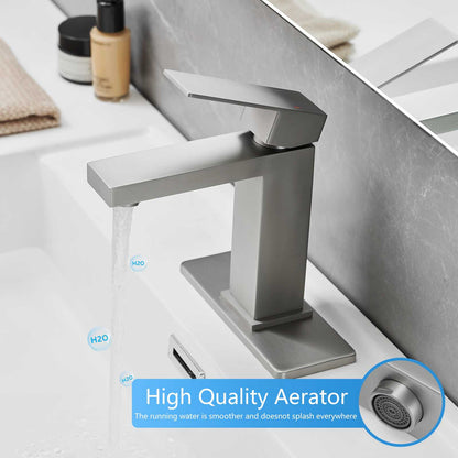 Nickel Single Handle Waterfall Bathroom Supply Lines Faucet