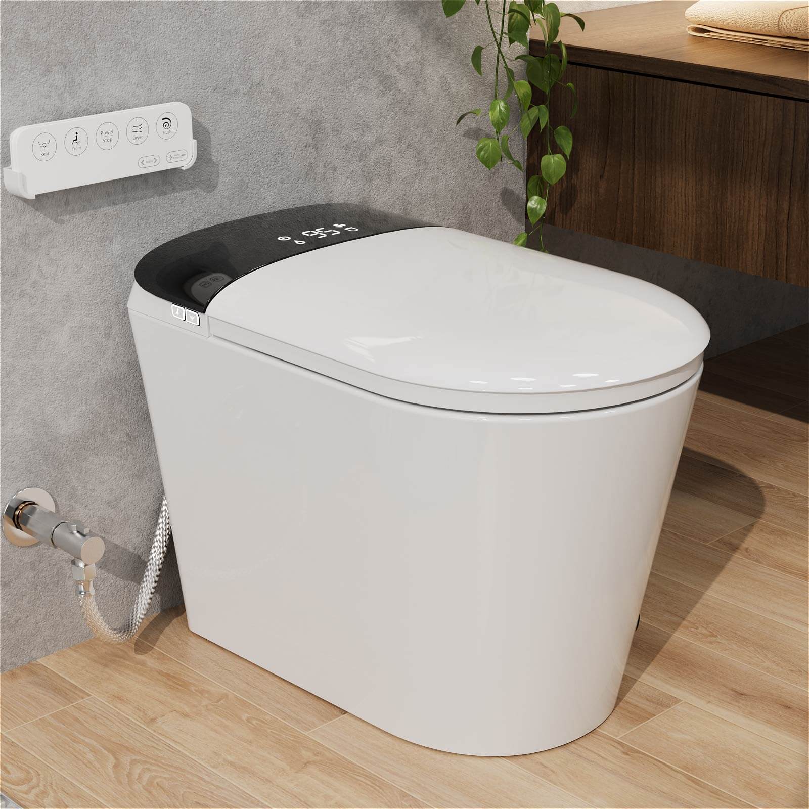 One-Piece Smart Toilet with Heated Seat and Bidet