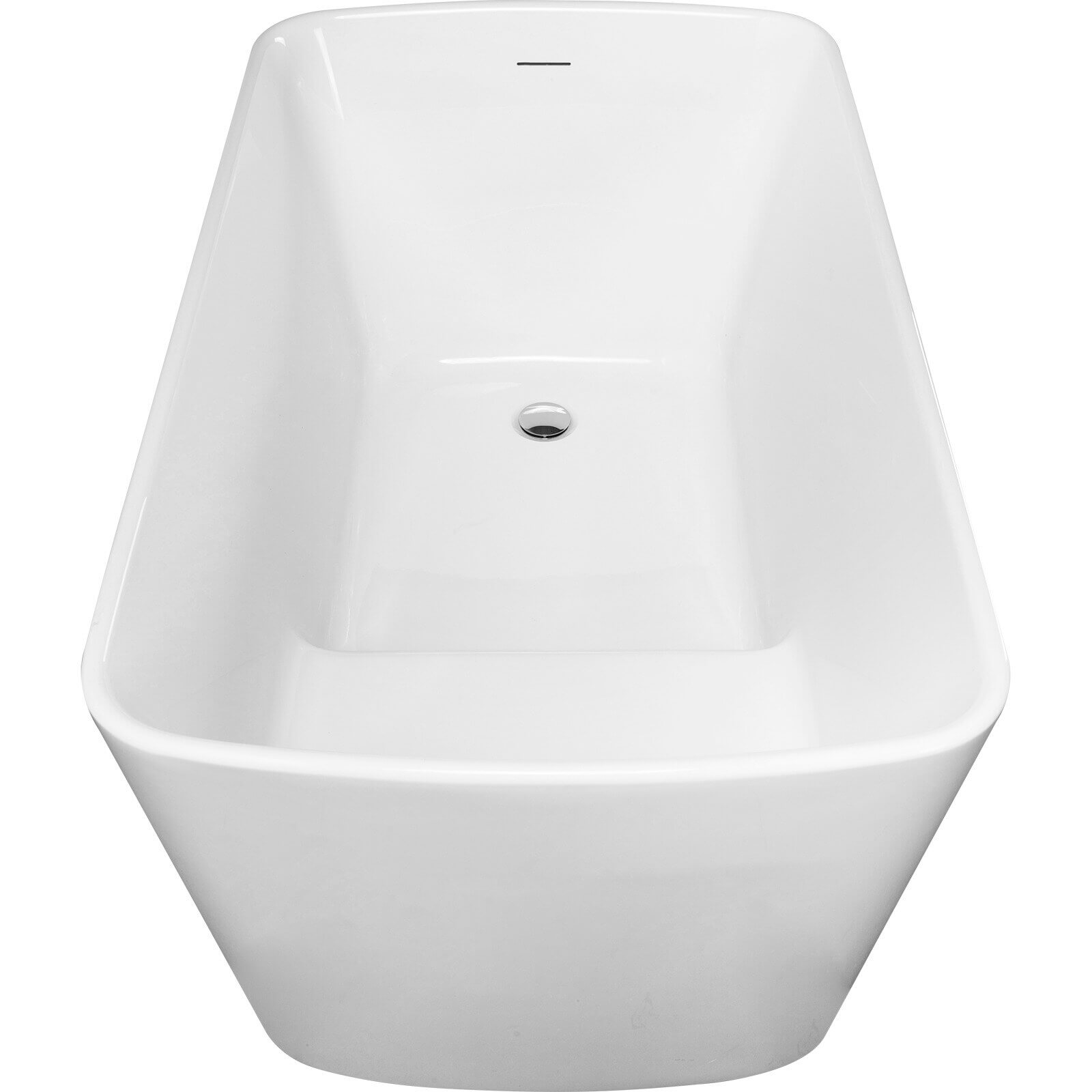 Overflow and spout for freestanding acrylic bathtub with integrated seat