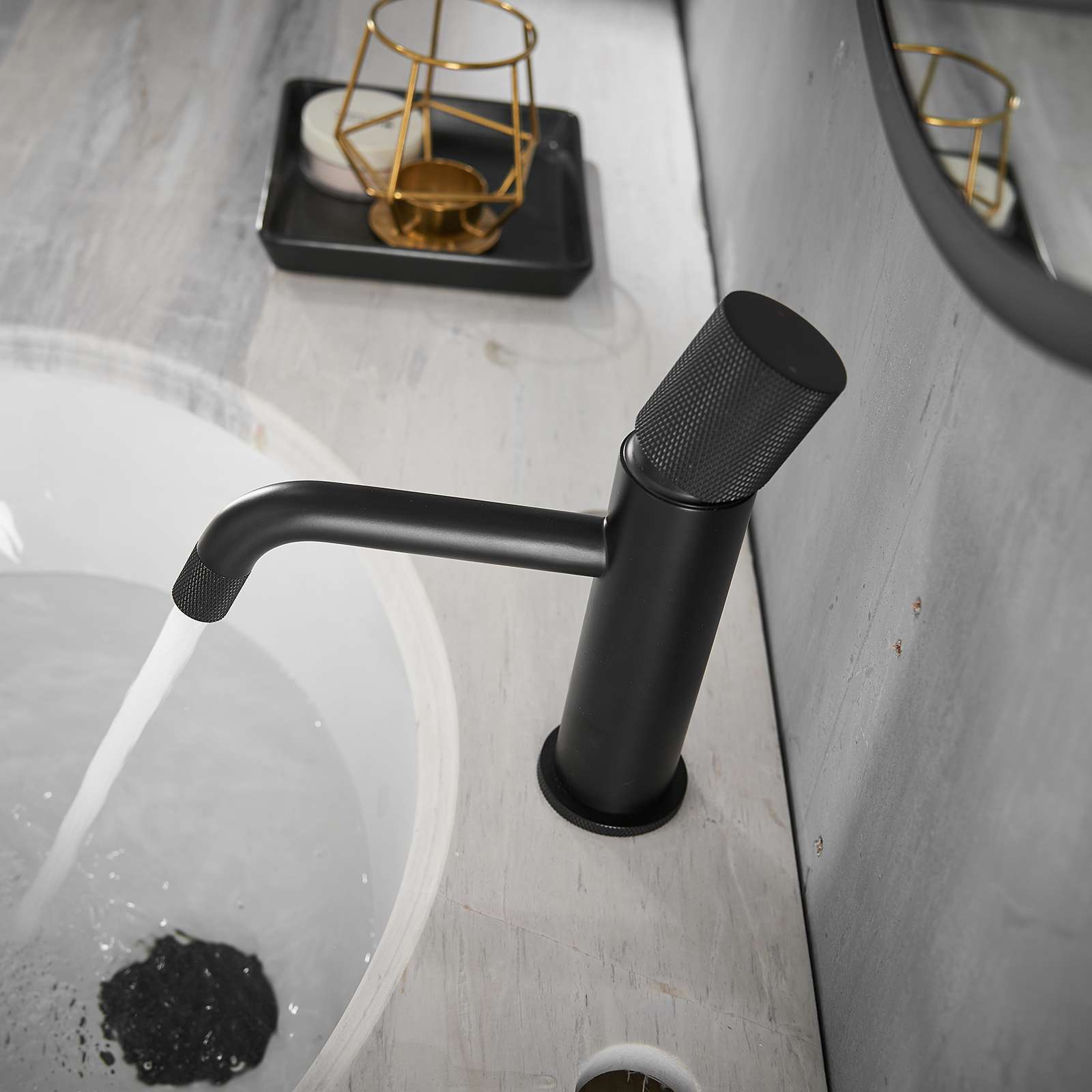 Pure Black Deck Mounted Single Hole Faucet