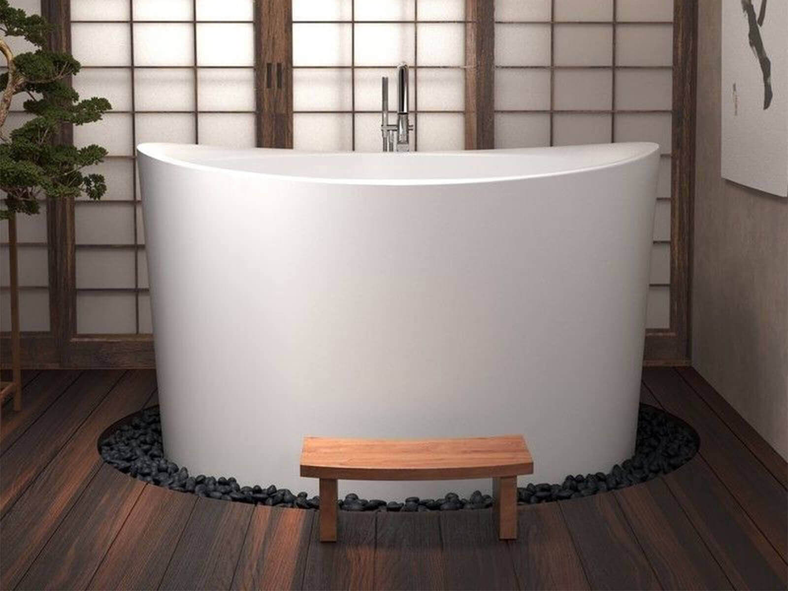 Round Acrylic Japanese Soaking Tub