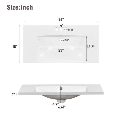 Sink dimensions for a 36 inch mint green bathroom vanity with integrated usb charging