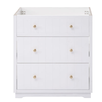 Sleek Modern White Bathroom Vanity Cabinet with Dual Drawers