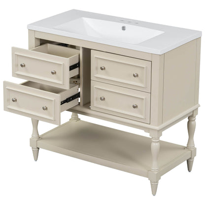 Solid wood frame bathroom vanity ensuring stability and durability