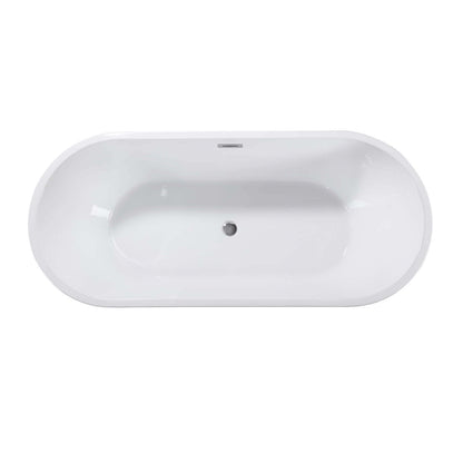 Spacious 59 inch non porous acrylic bathtub