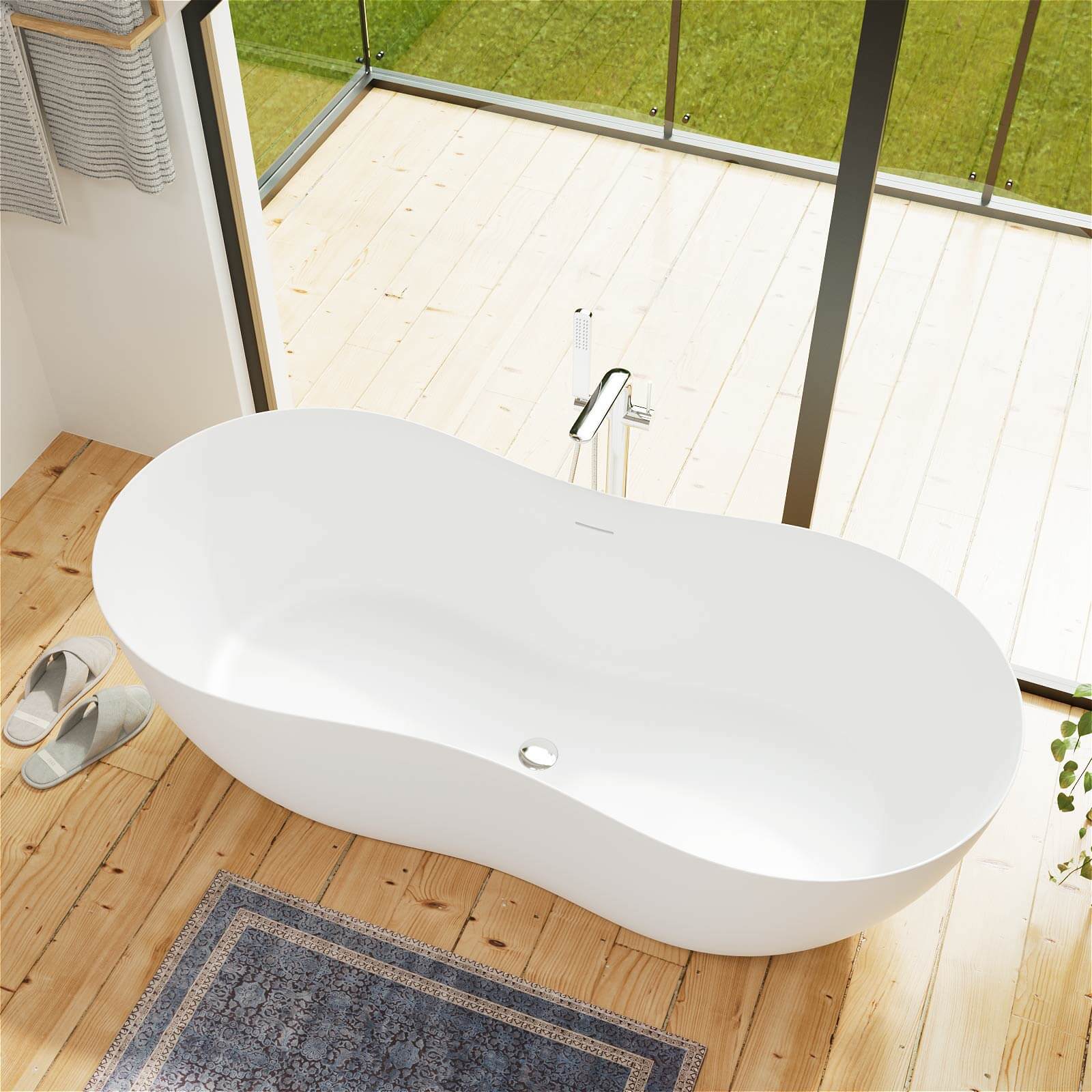 Spacious and comfortable G8 1079W67 bathtub for two