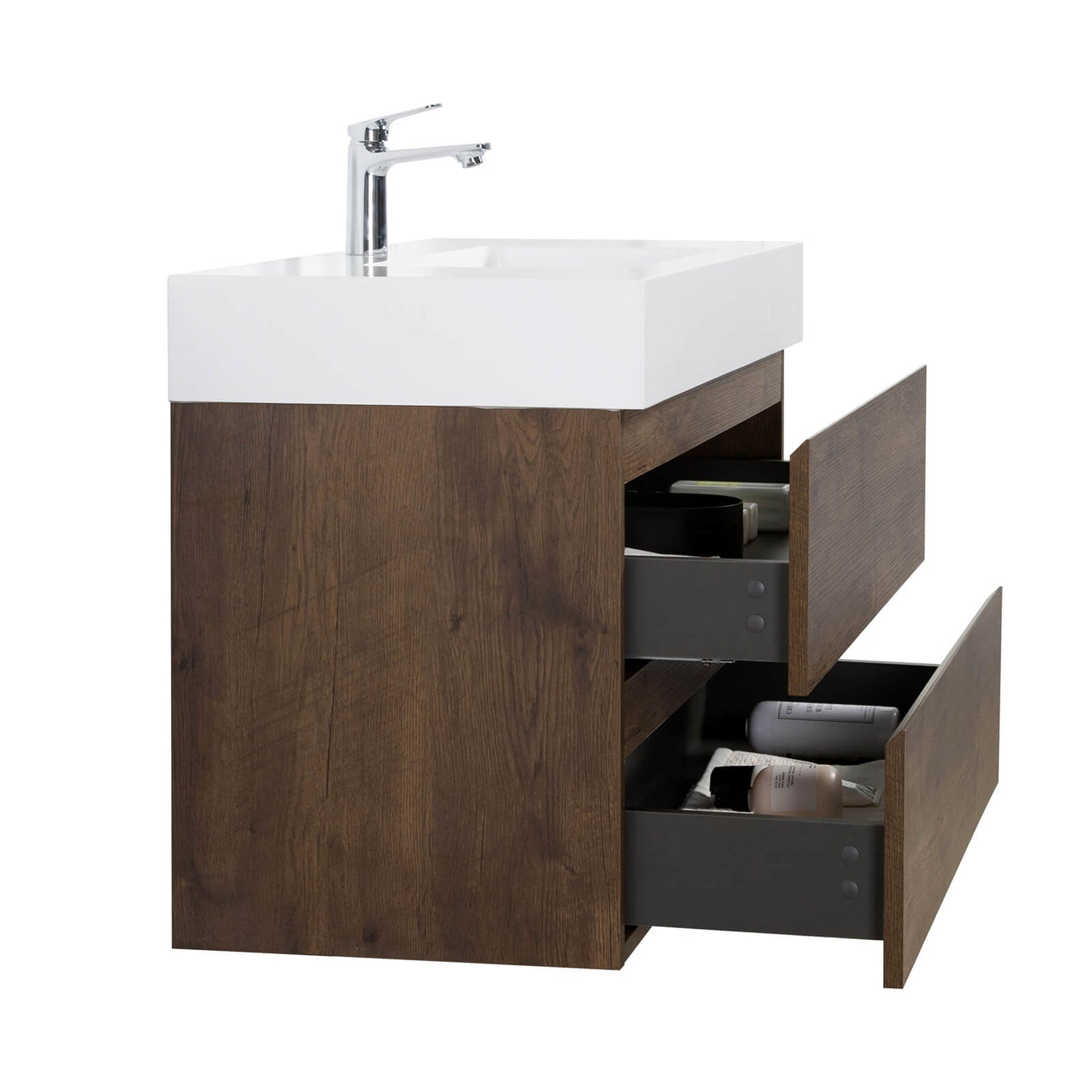 Stylish 36 inch Walnut Vanity for Modern Bathroom Design