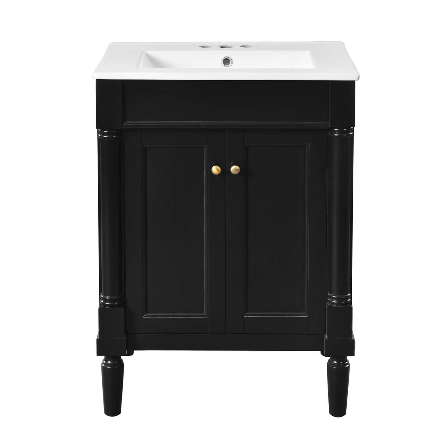 Timeless Black Bathroom Vanity with Mid Century Modern Design