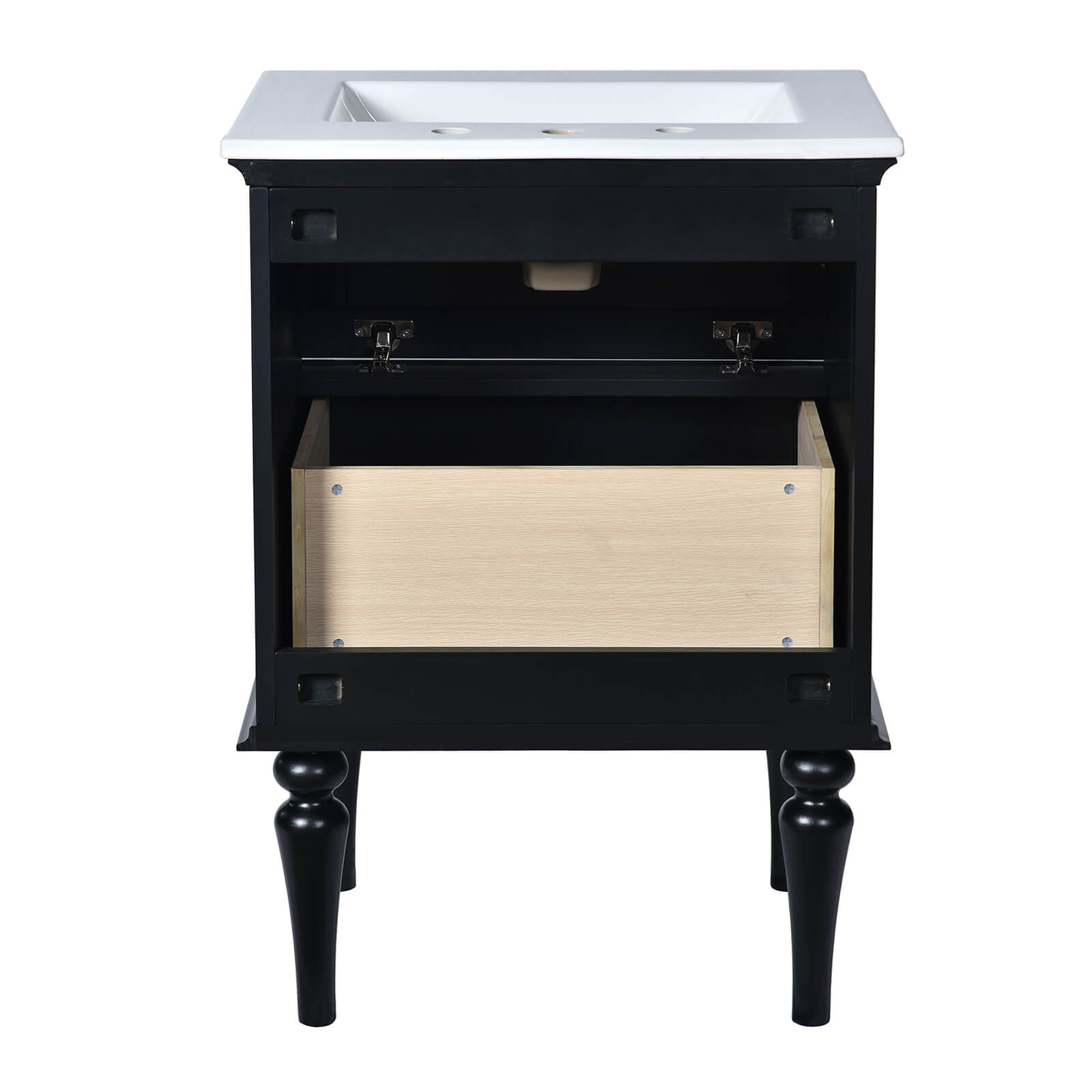 Traditional 24 Inch Solid Wood Shaker Vanity with Pull Out Drawer