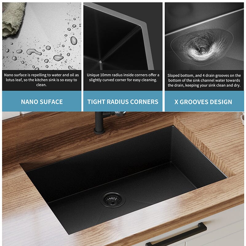 Black kitchen sink online drainer