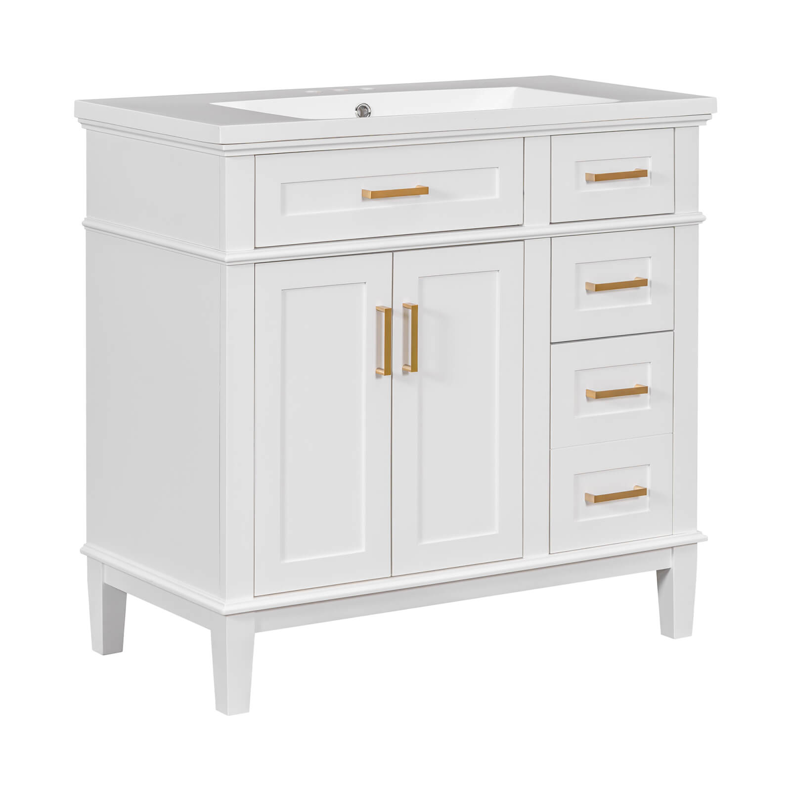 Vanity with flip-out drawer for extra storage