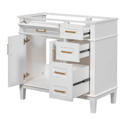 Versatile 36-inch vanity with extra storage space and soft-closing doors