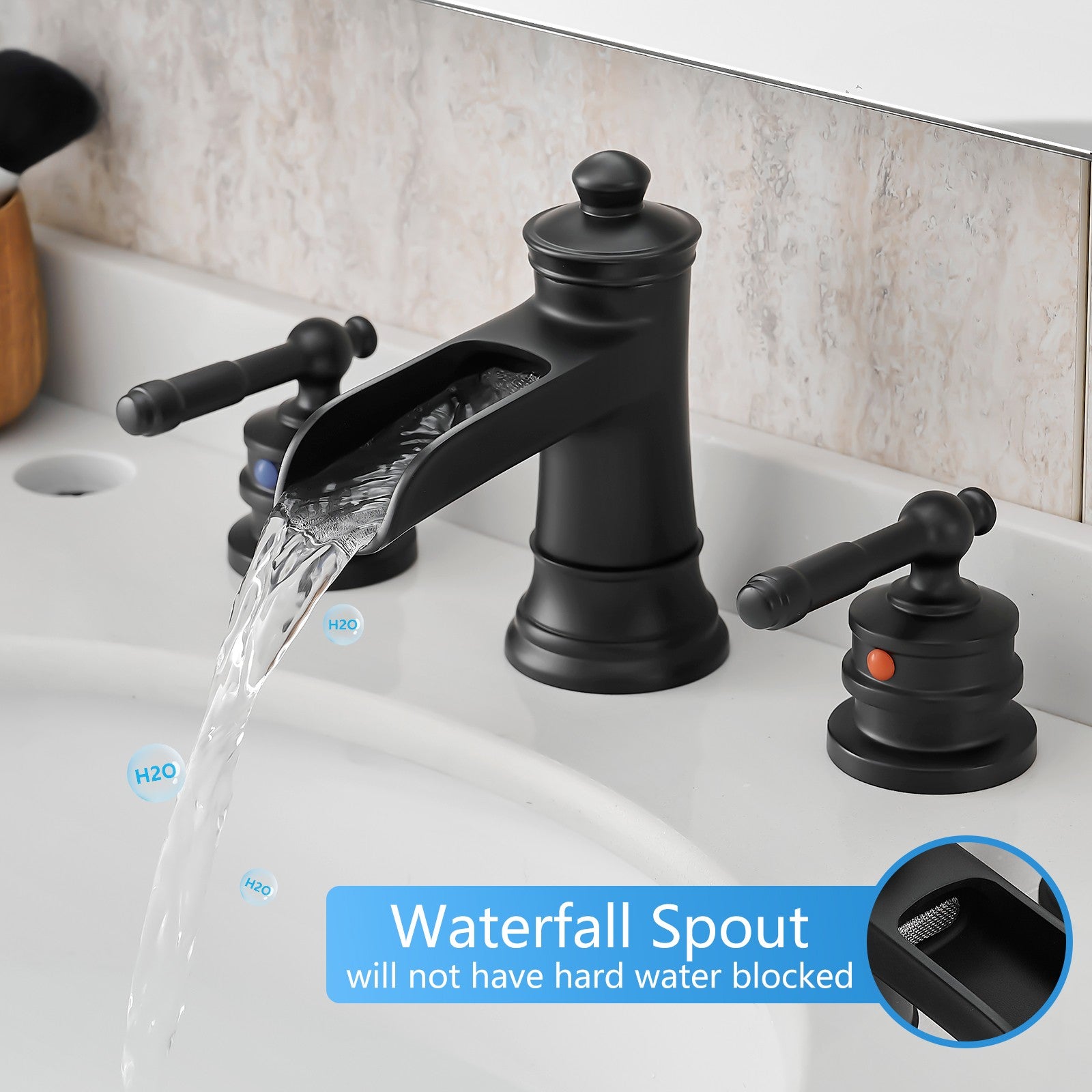 Waterfall Spout Black