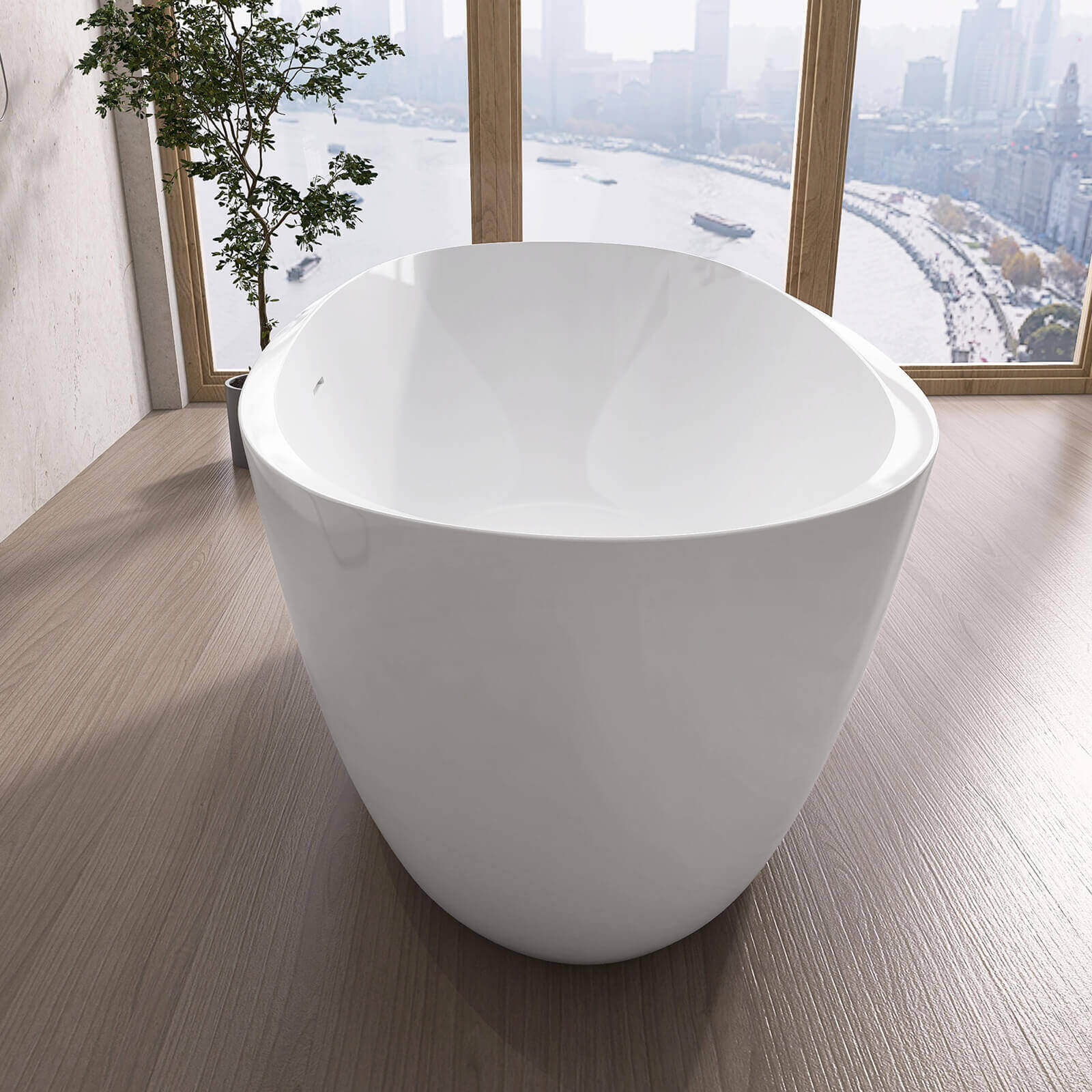 giving tree 59 inch modern Thick Rim Acrylic Bathtub