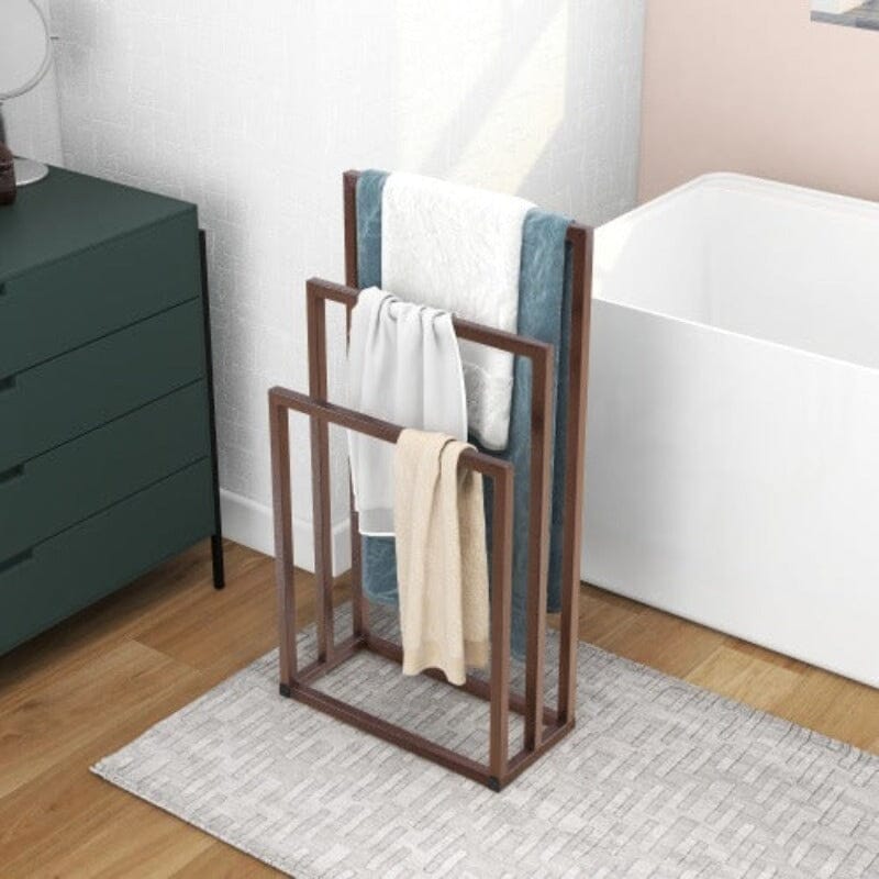 Free standing 2024 bathroom towel racks